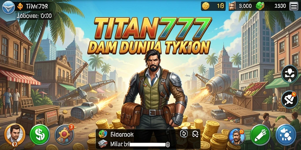 Tampilan gameplay menarik dari TITAN777 yang penuh strategi Tycoon.